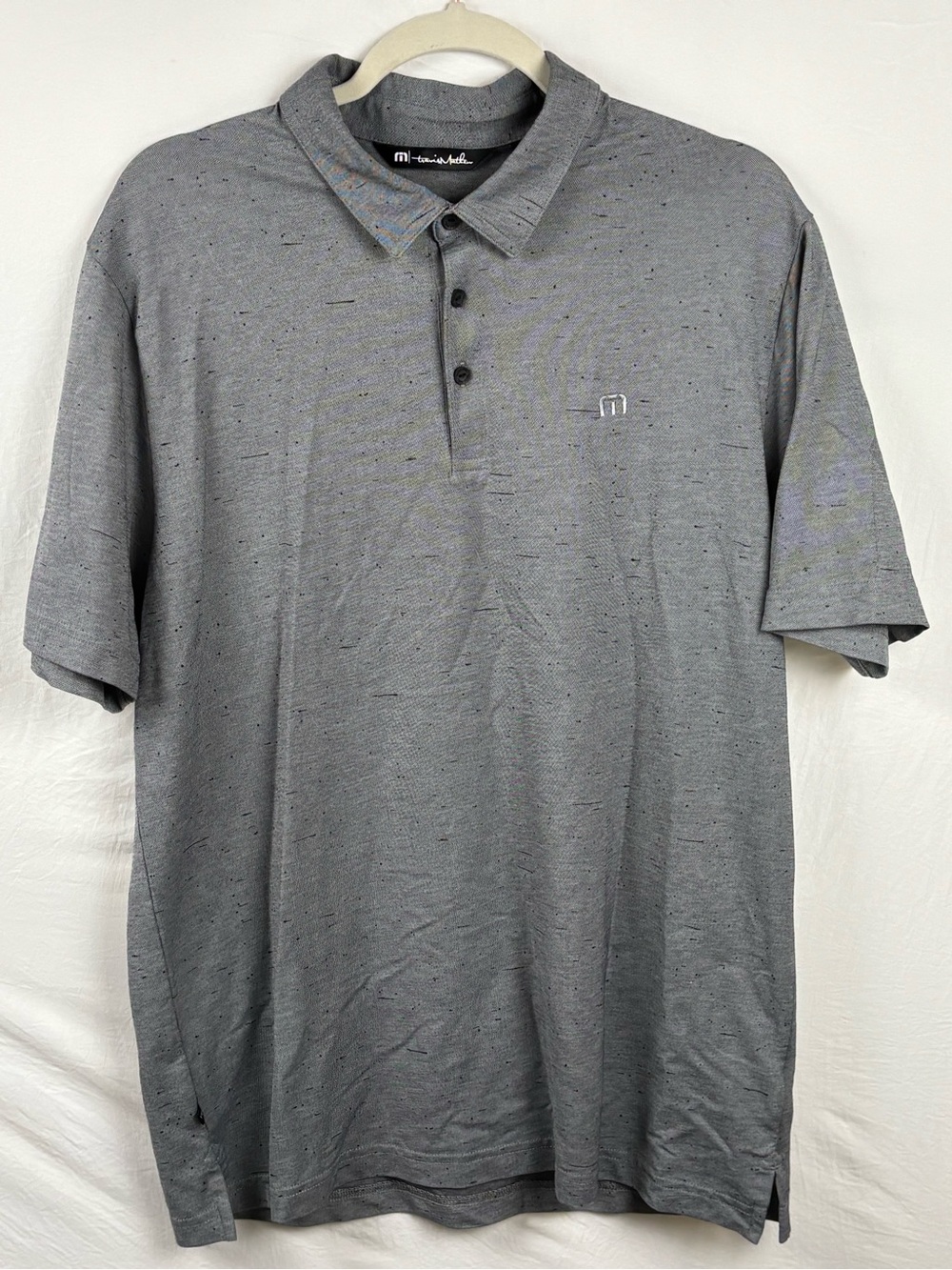 Travis Mathew menβs Large Gray Heather golf β³οΈ Polo Shirt - Men's Short Sleeve